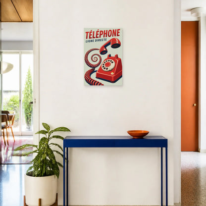 Affiche Téléphone – Ligne Directe dans une entrée ou un couloir - Art Virtuoso