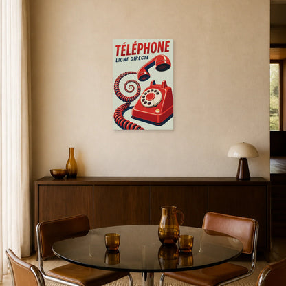 Affiche Téléphone – Ligne Directe dans une salle à manger - Art Virtuoso