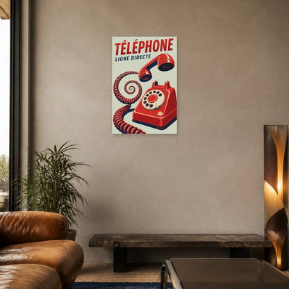 Affiche Téléphone – Ligne Directe dans un salon - Art Virtuoso