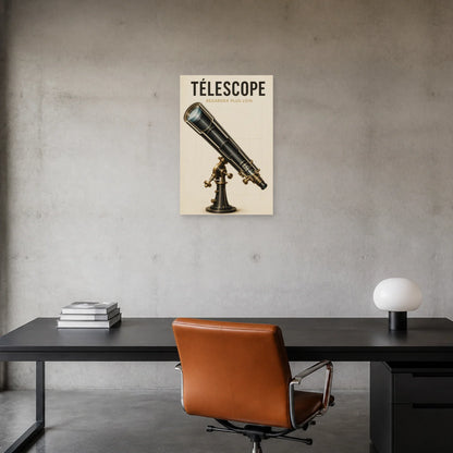 Affiche Télescope – Regarder Plus Loin dans un bureau - Art Virtuoso