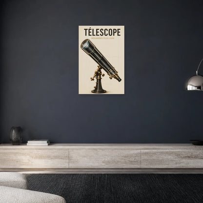 Affiche Télescope – Regarder Plus Loin dans un salon - Art Virtuoso
