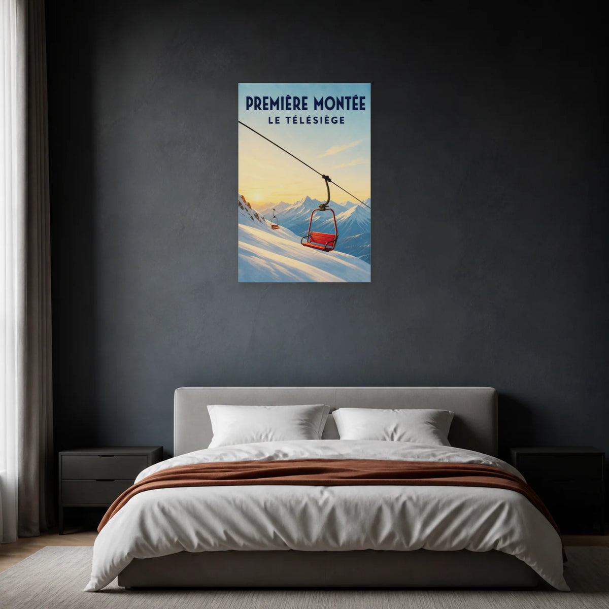 Affiche Première montée – Le télésiège dans une chambre - Art Virtuoso