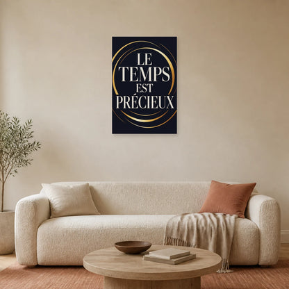 Affiche Le temps est précieux – Cercles dorés dans un salon - Art Virtuoso