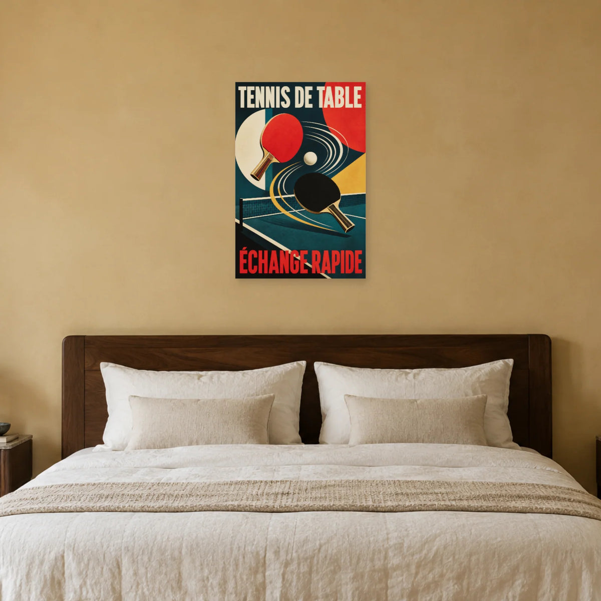 Affiche Tennis de table – Échange rapide dans une chambre - Art Virtuoso
