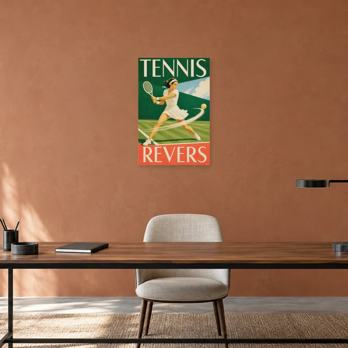 Affiche Tennis – Revers dans un bureau - Art Virtuoso