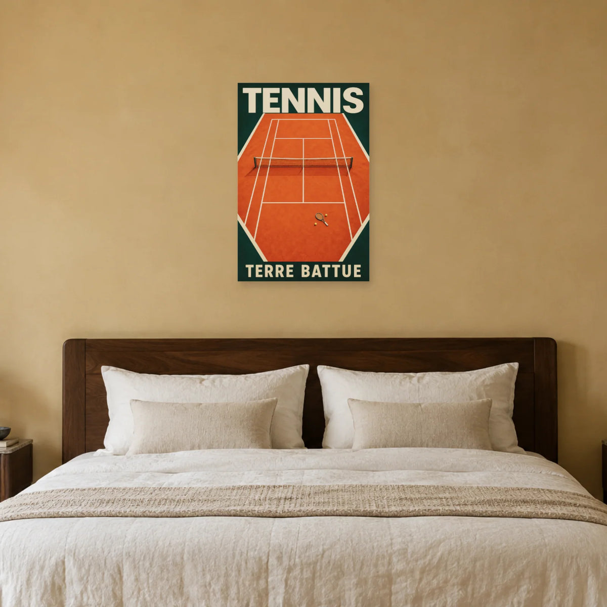 Affiche Tennis – Terre battue dans une chambre - Art Virtuoso