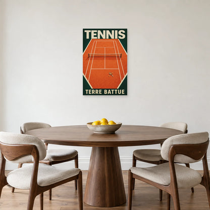 Affiche Tennis – Terre battue dans une salle à manger - Art Virtuoso