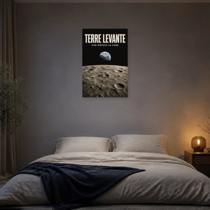 Affiche Terre Levante – Vue depuis la Lune dans une chambre - Art Virtuoso