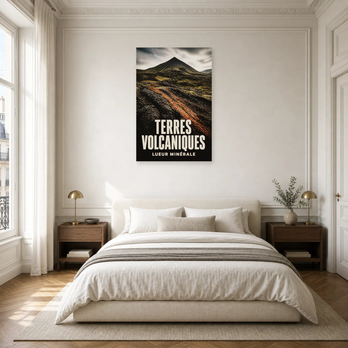 Affiche Terres volcaniques - Lueur minérale dans une chambre - Art Virtuoso