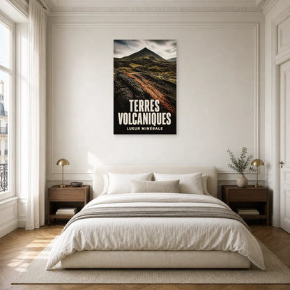 Affiche Terres volcaniques - Lueur minérale dans une chambre - Art Virtuoso