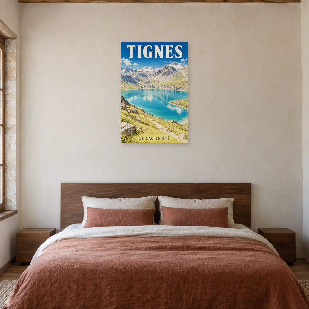 Affiche Tignes - Lac d'été dans une chambre - Art Virtuoso