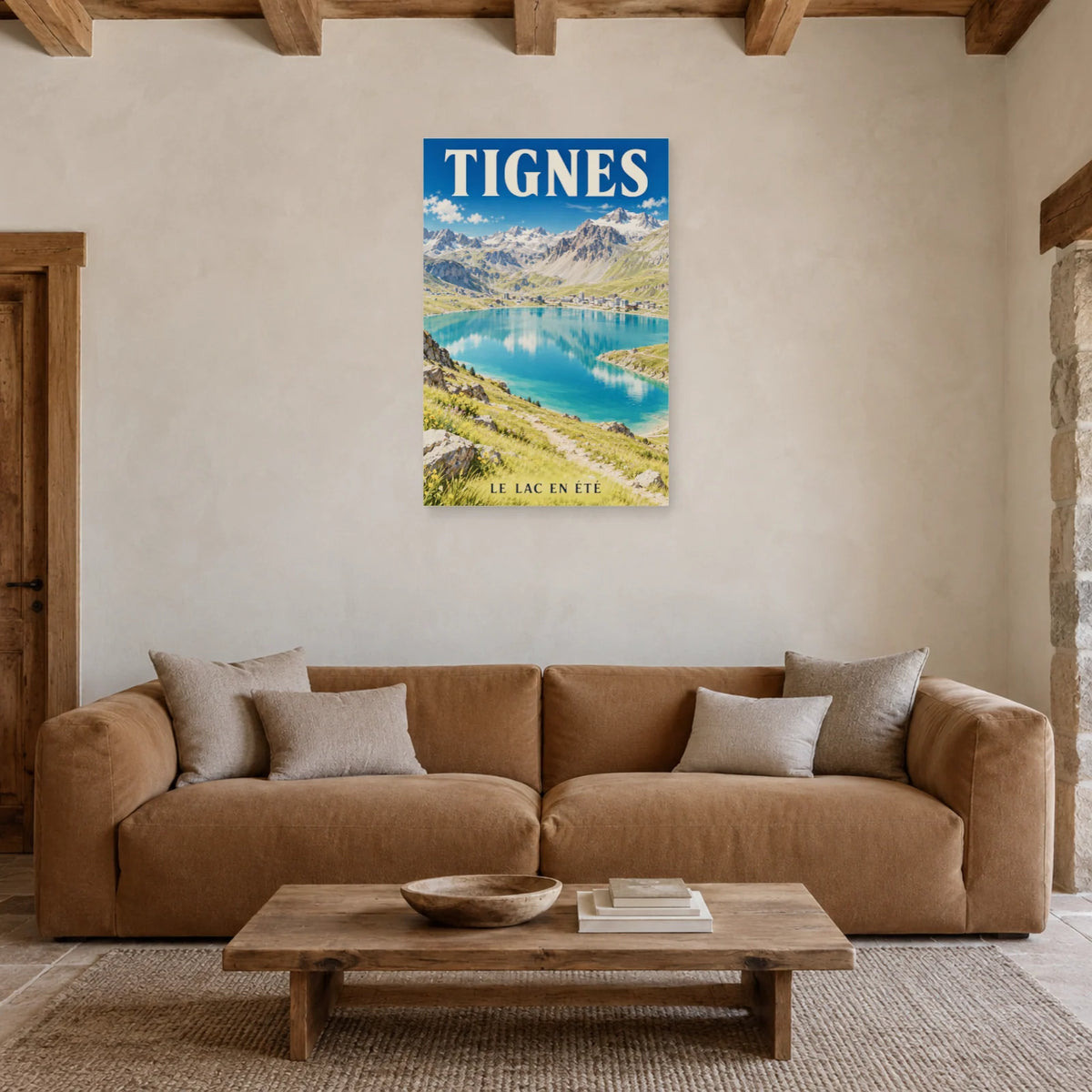 Affiche Tignes - Lac d'été dans un salon - Art Virtuoso