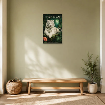 Affiche Tigre blanc, la jungle de jade dans une entrée ou un couloir - Art Virtuoso