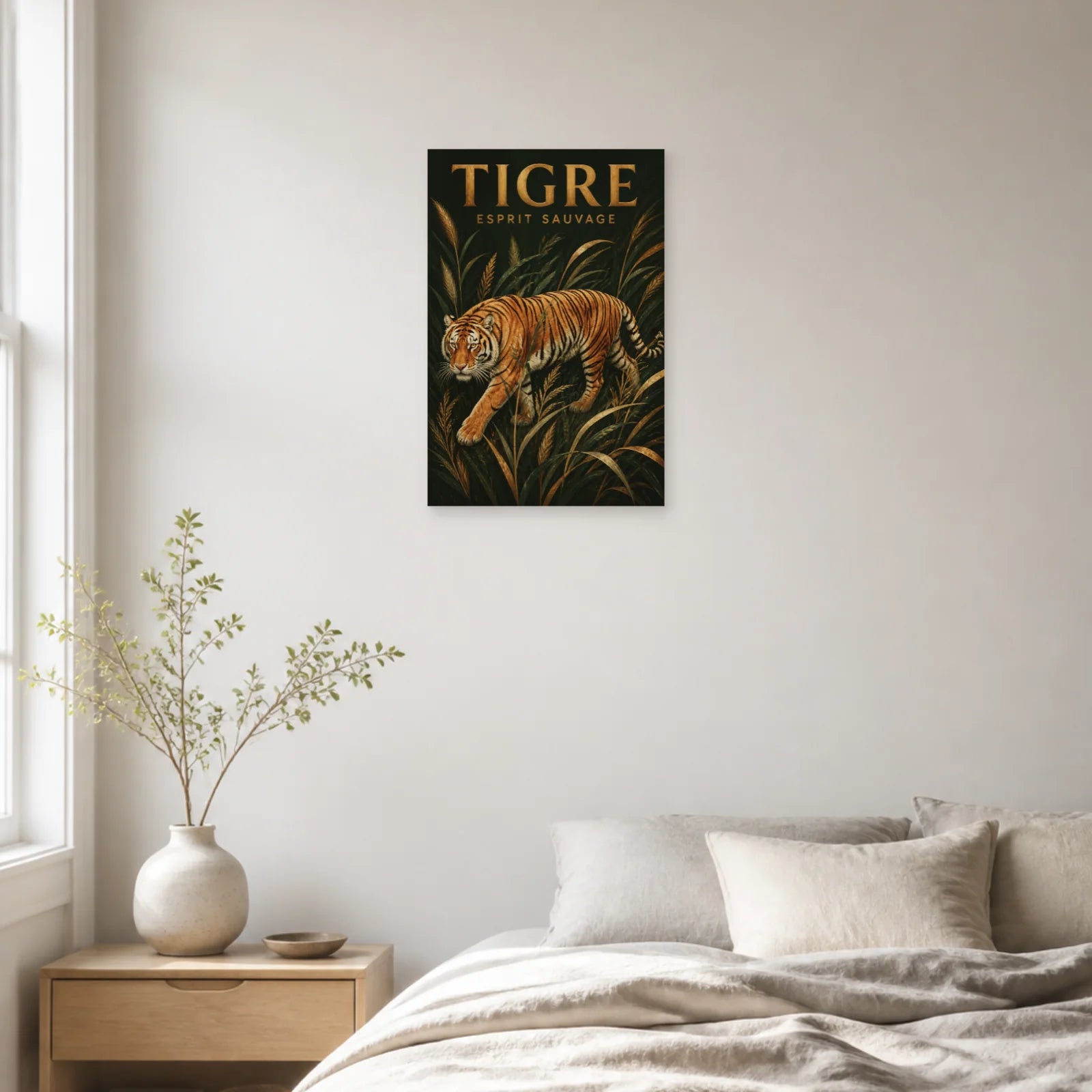 Affiche Tigre – Esprit Sauvage dans une chambre - Art Virtuoso