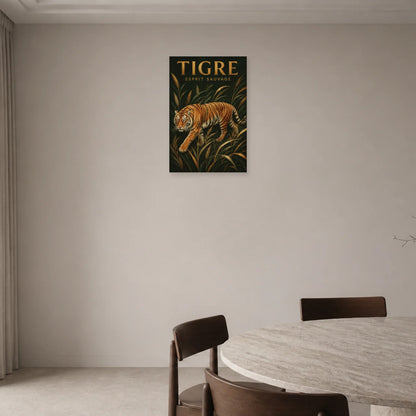 Affiche Tigre – Esprit Sauvage dans une entrée ou un couloir - Art Virtuoso
