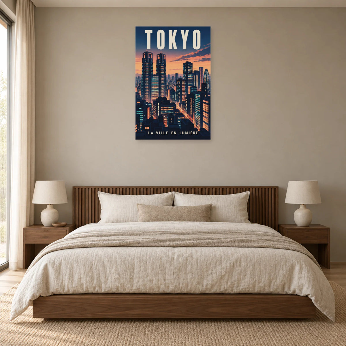Affiche Tokyo - Shinjuku au crépuscule dans une chambre - Art Virtuoso