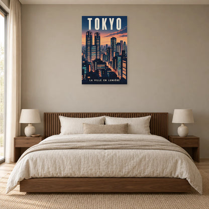 Affiche Tokyo - Shinjuku au crépuscule dans une chambre - Art Virtuoso