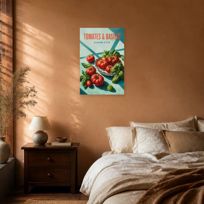 Affiche Tomates & Basilic – Cuisine d’Été dans une chambre - Art Virtuoso