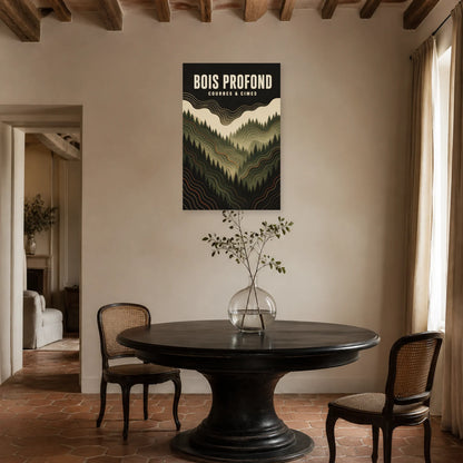 Affiche Bois profond – Courbes et cimes dans une salle à manger - Art Virtuoso