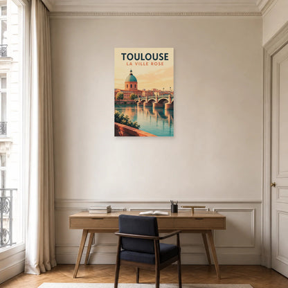 Affiche Toulouse – La Ville Rose dans un bureau - Art Virtuoso