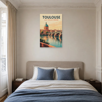 Affiche Toulouse – La Ville Rose dans une chambre - Art Virtuoso