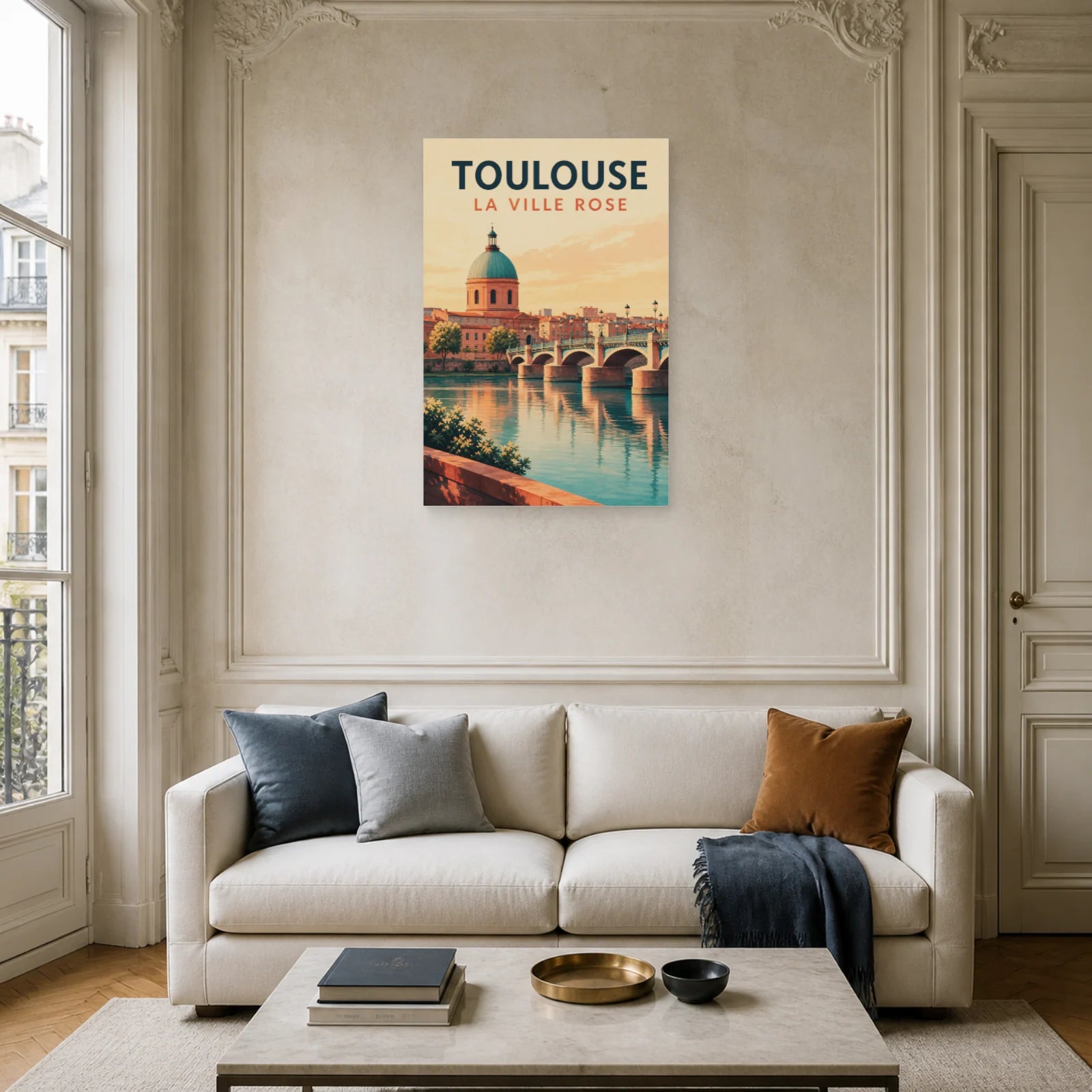 Affiche Toulouse – La Ville Rose dans un salon - Art Virtuoso