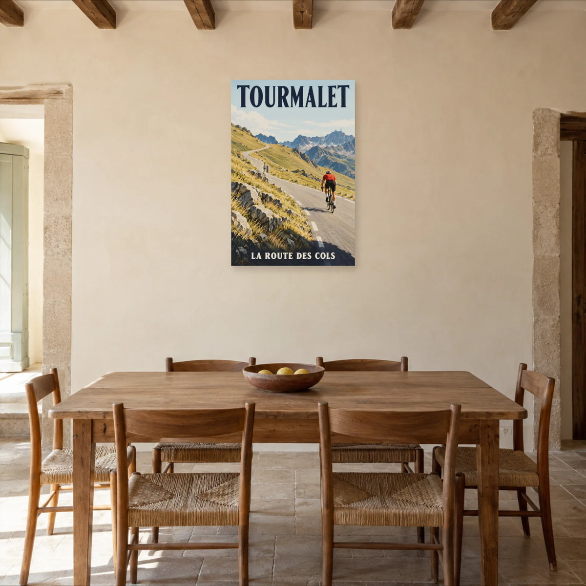 Affiche Tourmalet - Route des cols dans une salle à manger - Art Virtuoso