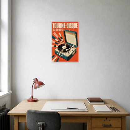 Affiche Tourne-Disque – 33 Tours dans un bureau - Art Virtuoso