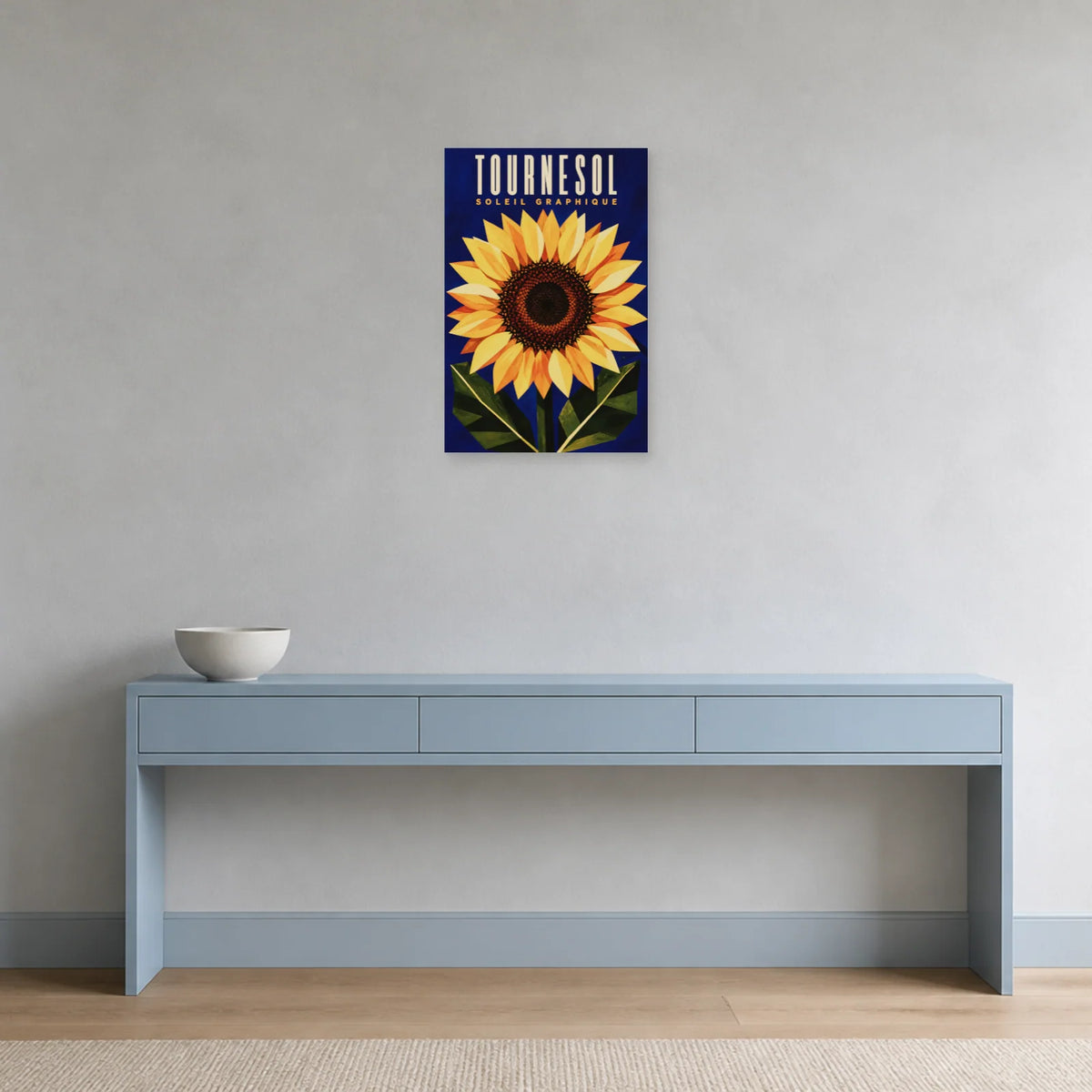 Affiche Tournesol – Soleil Graphique dans une entrée ou un couloir - Art Virtuoso