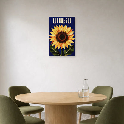 Affiche Tournesol – Soleil Graphique dans une salle à manger - Art Virtuoso