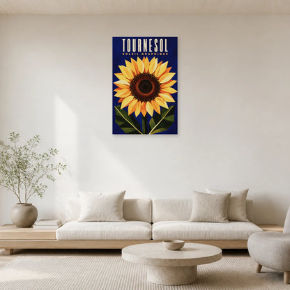 Affiche Tournesol – Soleil Graphique dans un salon - Art Virtuoso