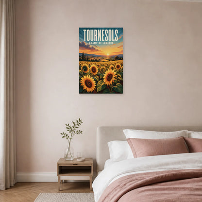 Affiche Tournesols – Champ de Lumière dans une chambre - Art Virtuoso
