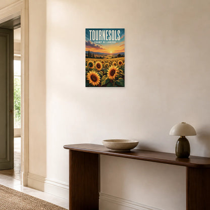 Affiche Tournesols – Champ de Lumière dans une entrée ou un couloir - Art Virtuoso
