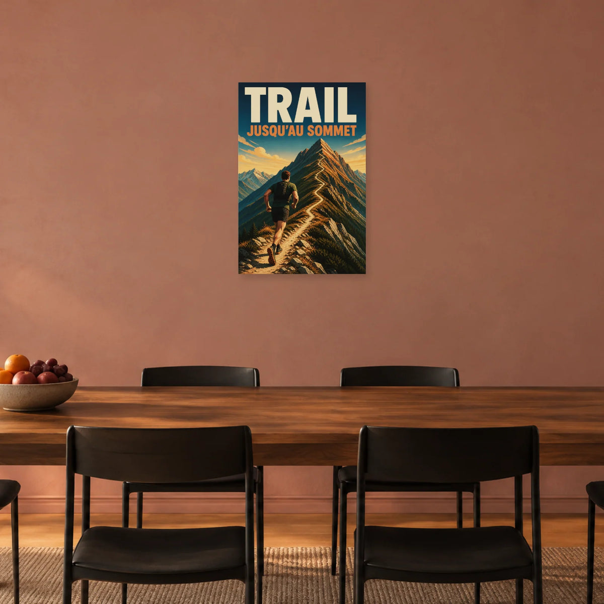 Affiche Trail – Jusqu’au sommet dans une salle à manger - Art Virtuoso