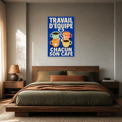 Affiche Travail d’équipe – Chacun son café dans une chambre - Art Virtuoso