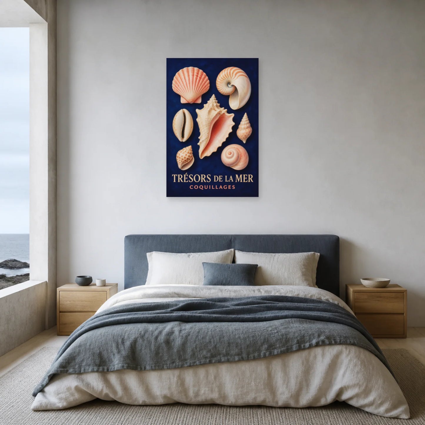 Affiche Trésors de la Mer – Coquillages dans une chambre - Art Virtuoso