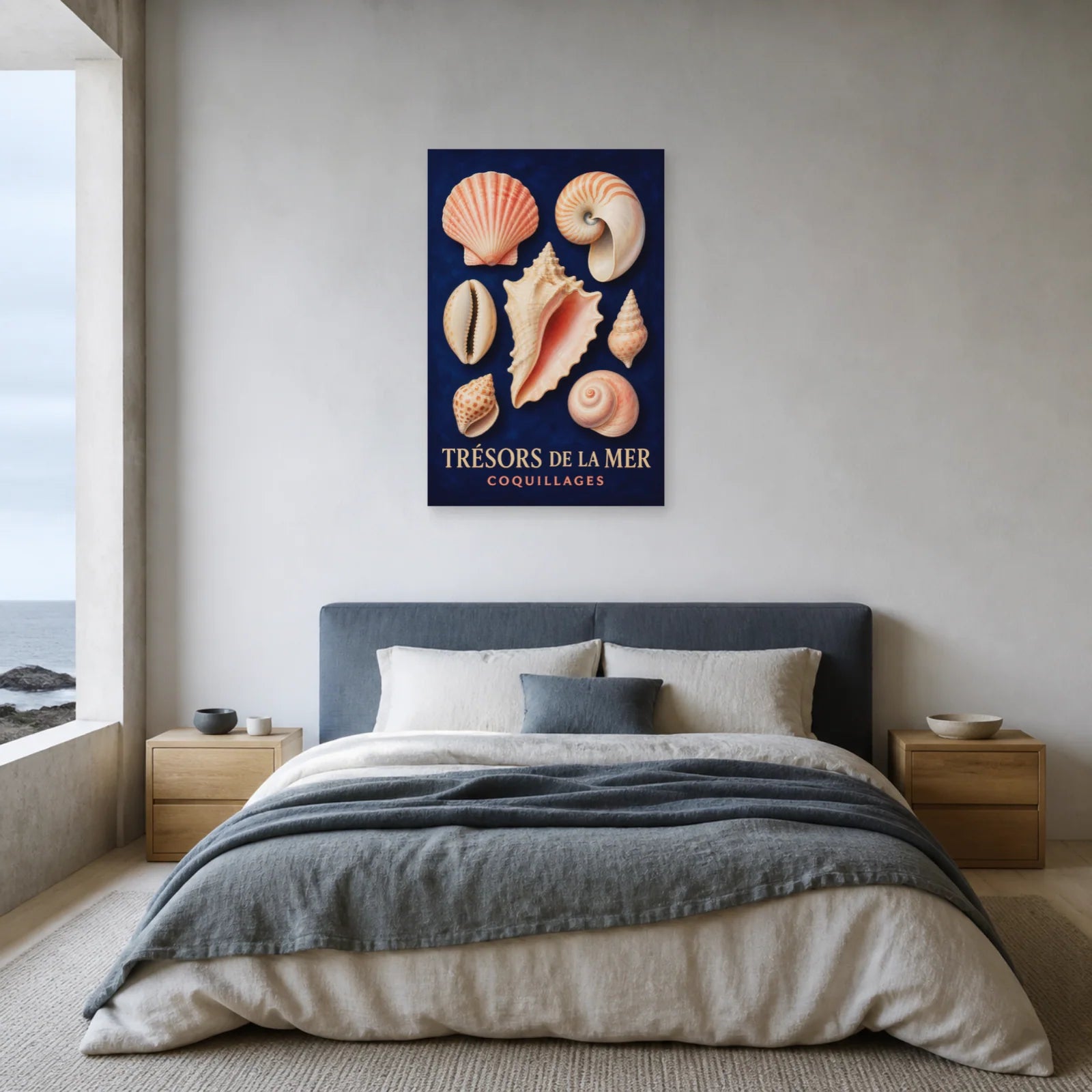 Affiche Trésors de la Mer – Coquillages dans une chambre - Art Virtuoso
