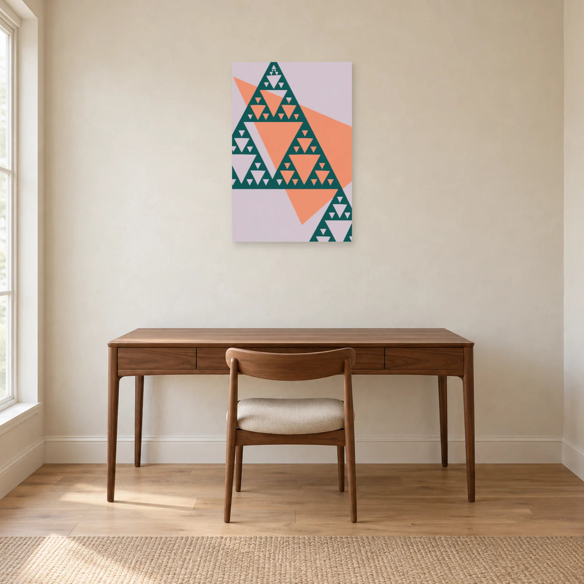 Affiche Triangles - Ajours dans un bureau - Art Virtuoso
