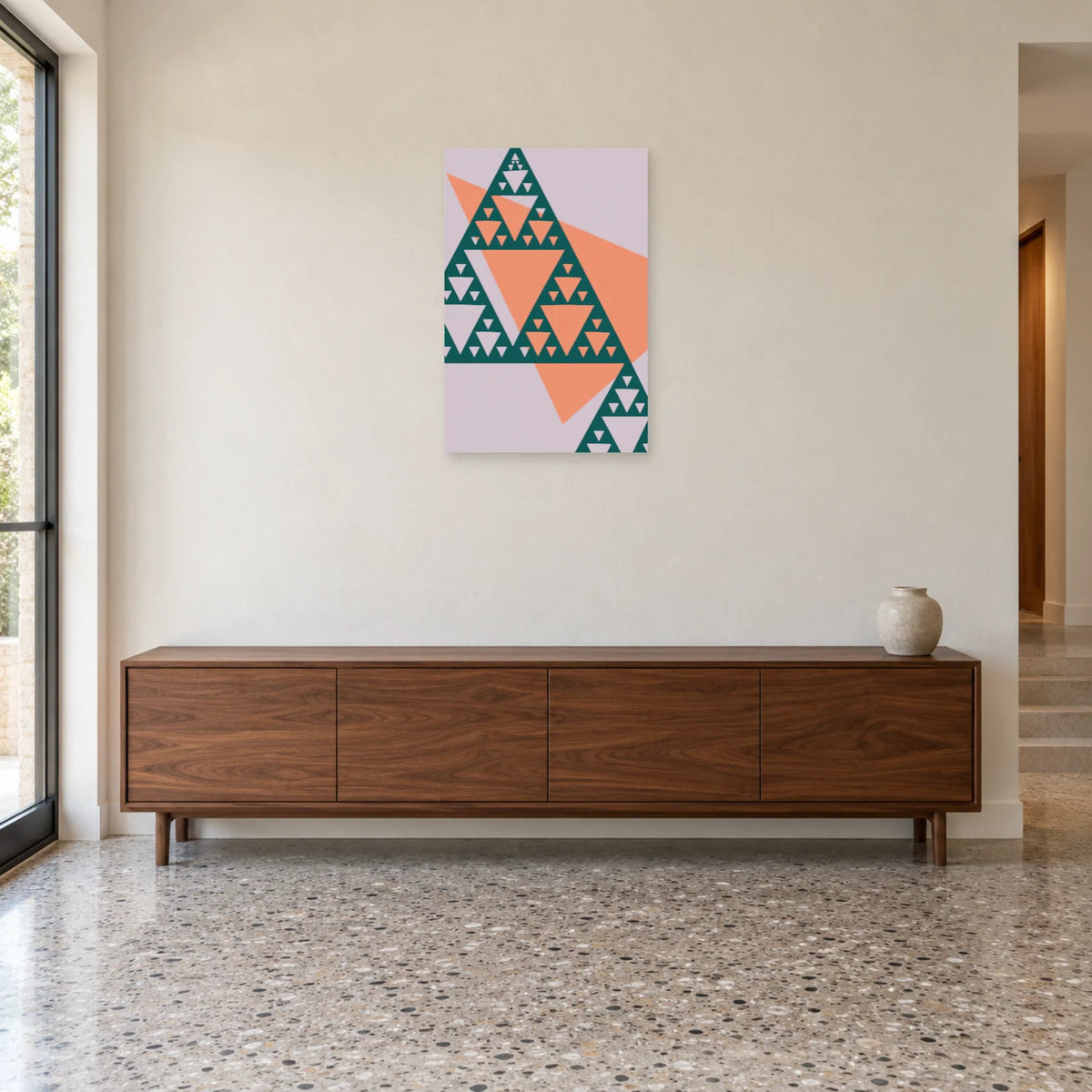Affiche Triangles - Ajours dans une entrée ou un couloir - Art Virtuoso