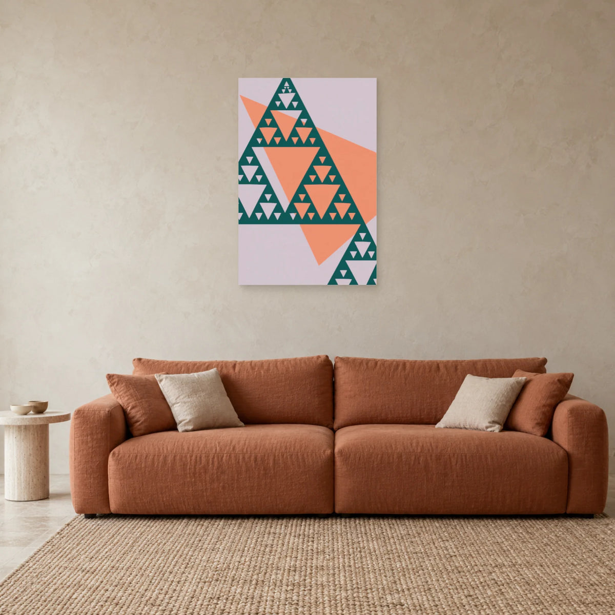 Affiche Triangles - Ajours dans un salon - Art Virtuoso