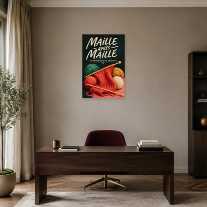 Affiche Tricot, maille après maille dans un bureau - Art Virtuoso