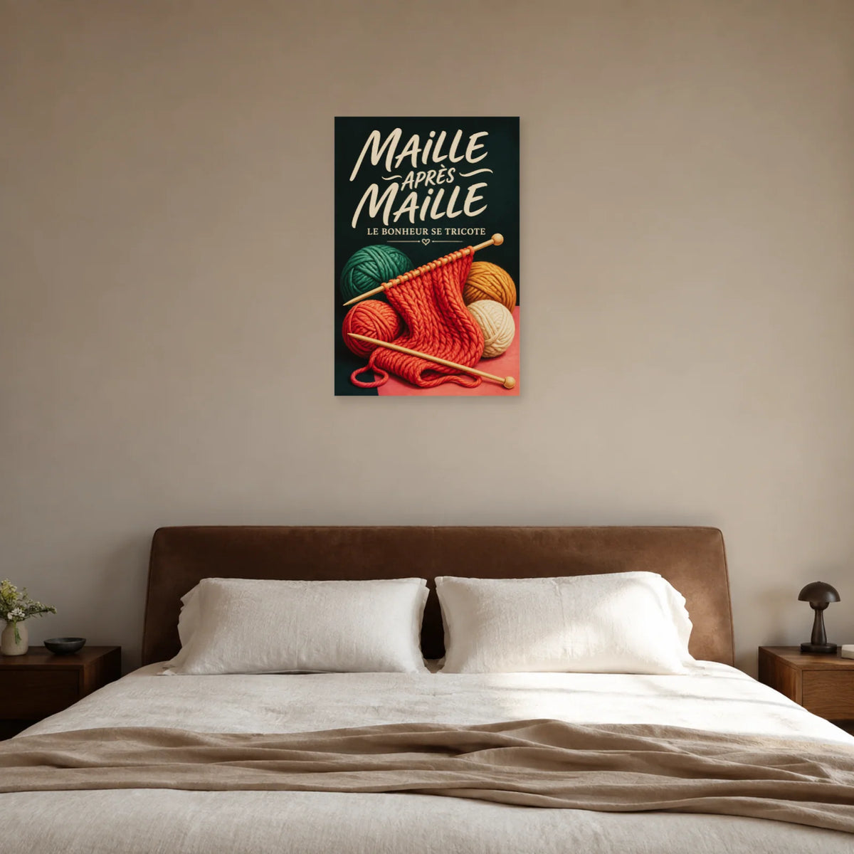 Affiche Tricot, maille après maille dans une chambre - Art Virtuoso