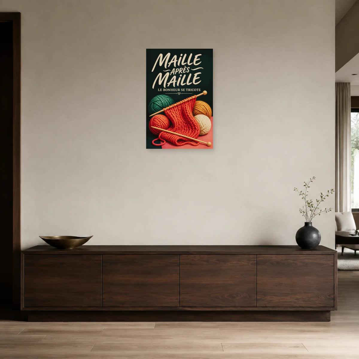 Affiche Tricot, maille après maille dans une entrée ou un couloir - Art Virtuoso