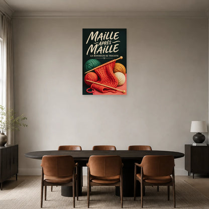 Affiche Tricot, maille après maille dans une salle à manger - Art Virtuoso