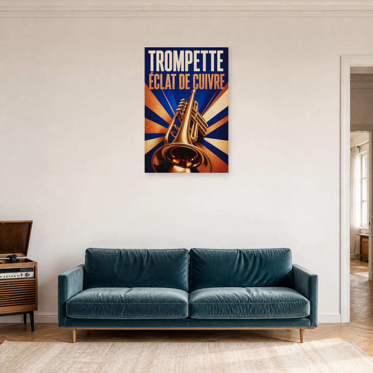 Affiche Trompette – Éclat de cuivre dans un salon - Art Virtuoso
