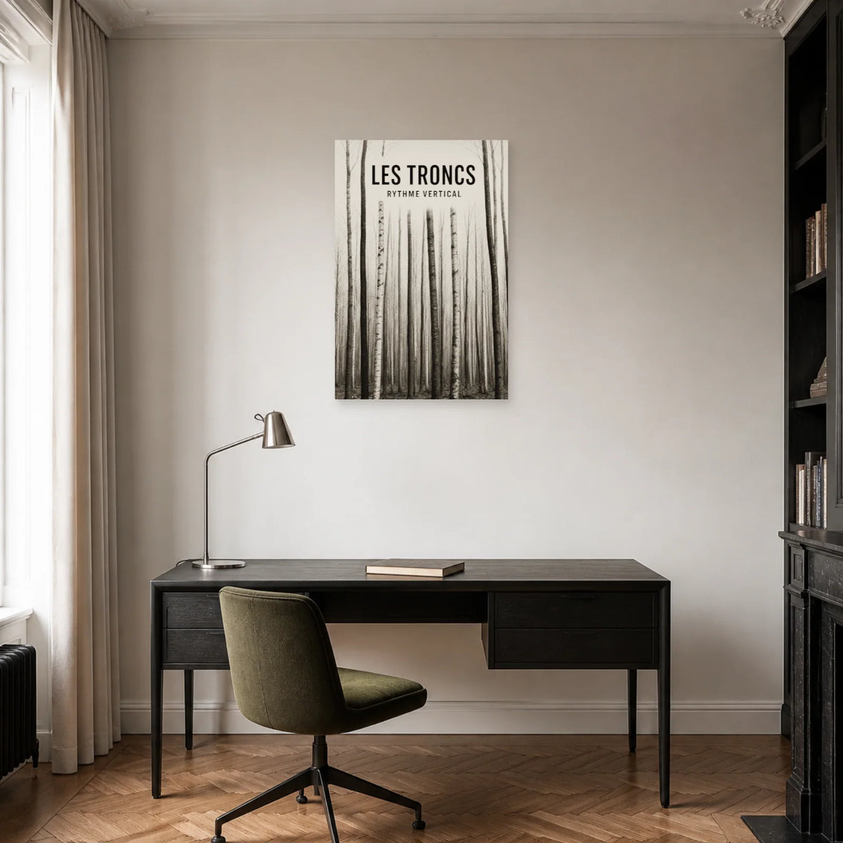 Affiche Les troncs – Rythme vertical dans un bureau - Art Virtuoso