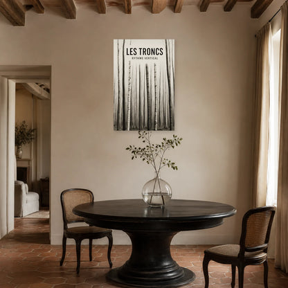 Affiche Les troncs – Rythme vertical dans une salle à manger - Art Virtuoso