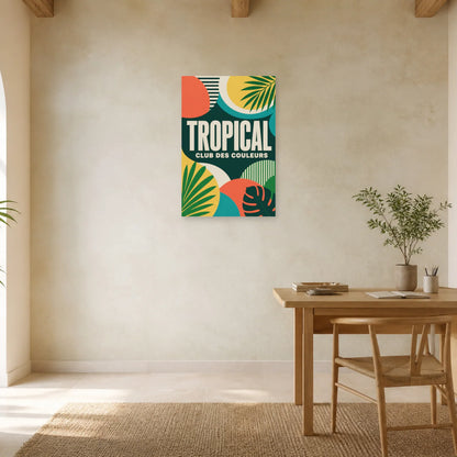 Affiche Tropical Club – Couleurs rétro dans un bureau - Art Virtuoso