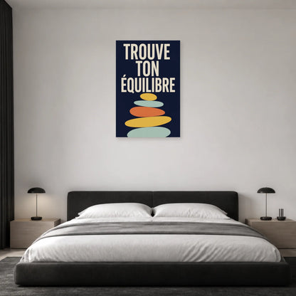Affiche Trouve ton équilibre – Pierres modernes dans une chambre - Art Virtuoso
