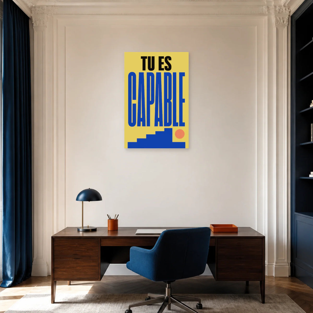 Affiche Tu es capable – Marche vers le succès dans un bureau - Art Virtuoso